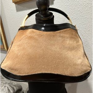 Gianni Versace leather black, tan and gold purse